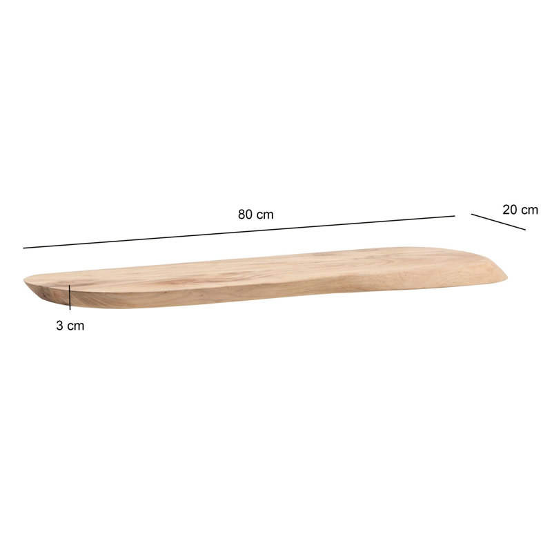 Floating Shelf, 3cm H x 80cm W x 20cm D