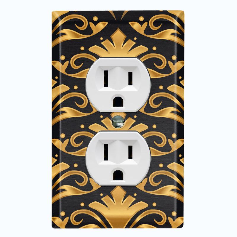 Patterned 2 - Gang Duplex Outlet Standard Wall Plate