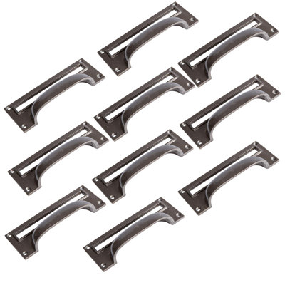 Hammer & Tongs - Filing Cabinet Cup Handle with Card Frame - W130mm x H50mm - Raw