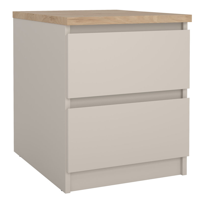 Bertraut 40.4cm W Manufactured Wood Bedside Table, Cashmere/Brown