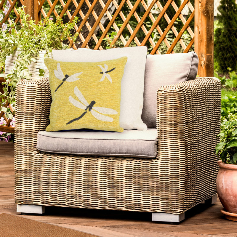  Dragonfly Square Pillow Cover & Insert, Yellow