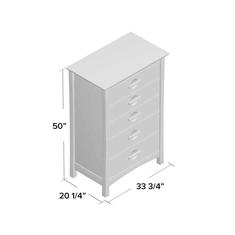 Berkeley Solid Wood 33.75'' W 5 - Drawer Dresser, Autumn Cherry