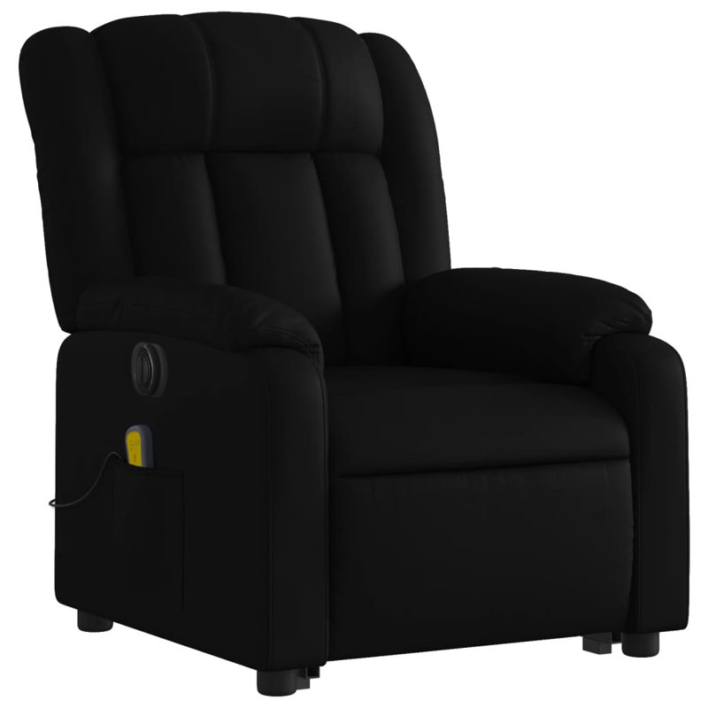 Faux Leather Massage Chair, Electric Push Back, Black