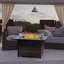 Table de foyer au gaz propane 44 po 50 000 BTU avec couvercle en verre et base en osier Wind Guard