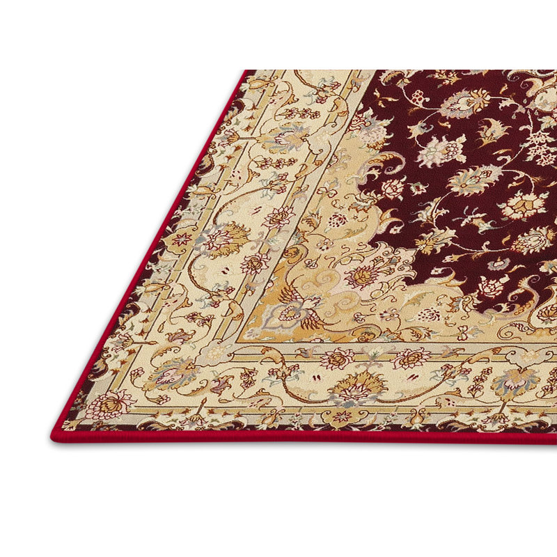 Tapis décoratif rouge Aubrie oriental, Rectangle 6 pi x 9 pi