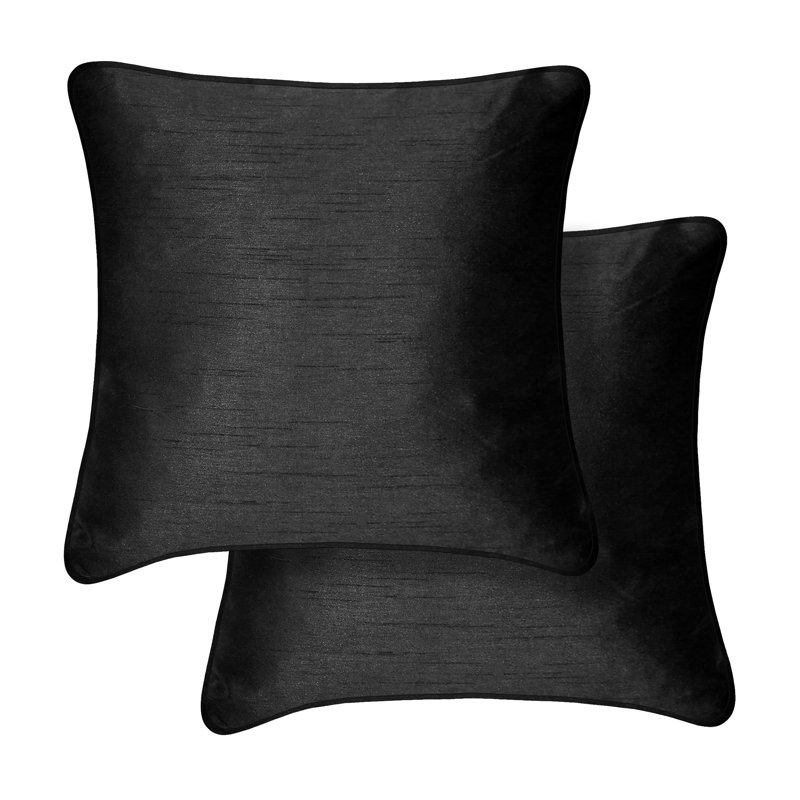 Millano Collection Petal Square Pillow Cover & Insert, Black