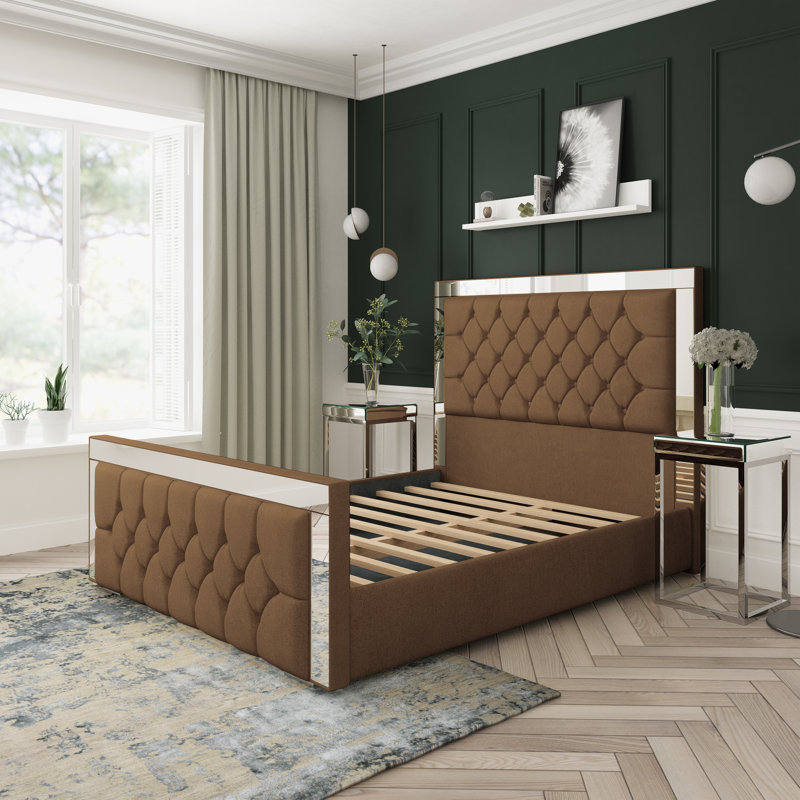 Upholstered Divan Bed, Small Double (4'), Truffle