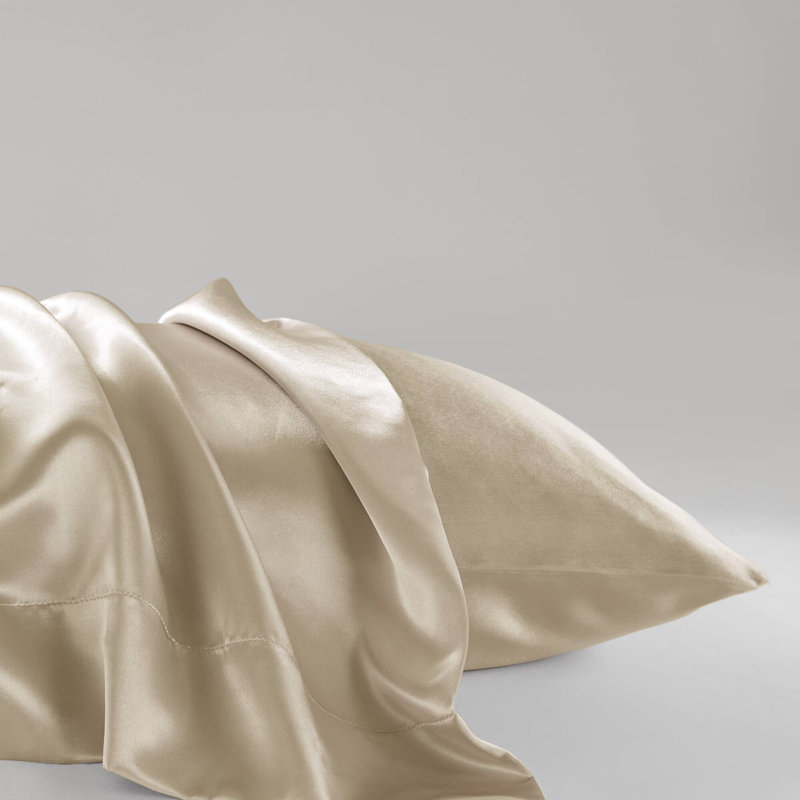 Ensemble de draps en satin de luxe, Champagne, Ensemble literie pour lit simple