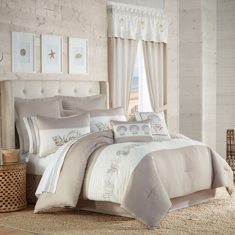 Water's Edge Comforter Set, Spa, Queen Comforter + 3 Additional Pieces