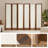 6-Panel Washable Fabric Room Divider, Walnut Color Frame-405036613-405036614
