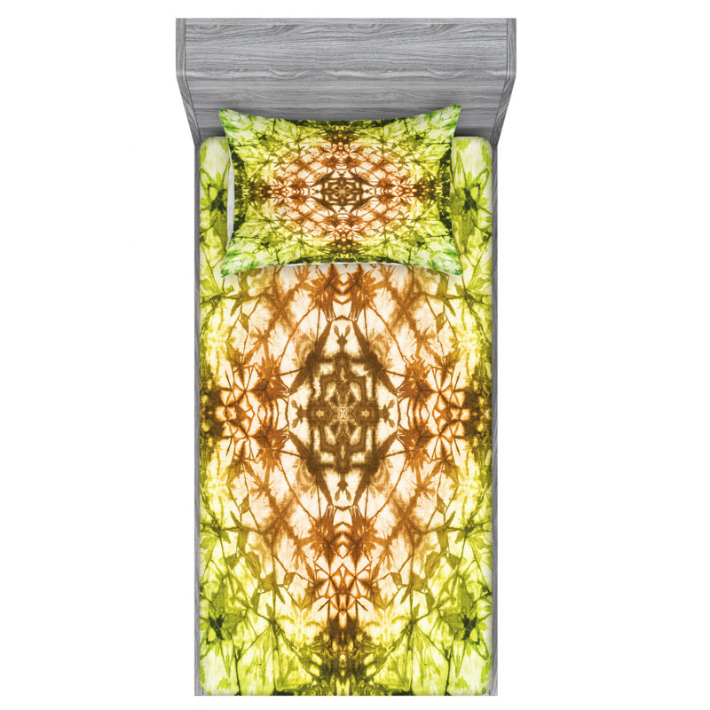 Microfiber Floral Sheet Set, Twin Sheet Set with Fitted Sheet