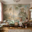 Papier peint Arches Art déco, motif géométrique en arche. Fresque murale.-337067636-337067633