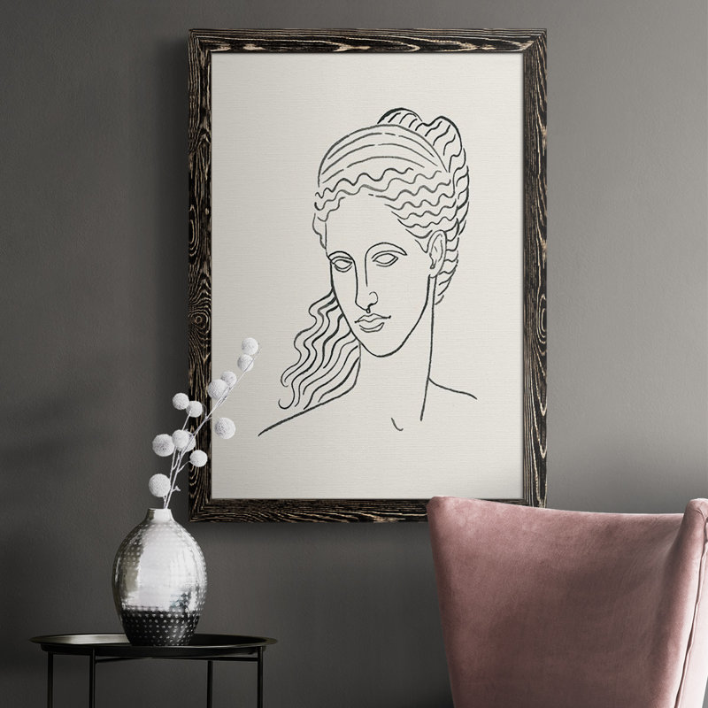 Jaxom Greek Busts - Reproduction de photo sur toile, H 37,5 po x l 27,5 po x P 1 po, Noir
