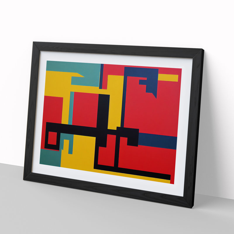 Bauhaus Vol.5 Abstract - Single Picture Frame Print, 25cm H x 34cm W x 2cm D, Black