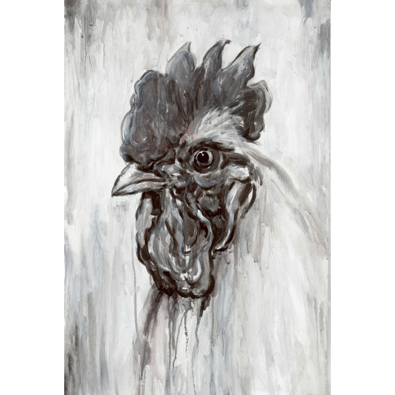 Bw Painted Rooster, H 48 po x l 32 po