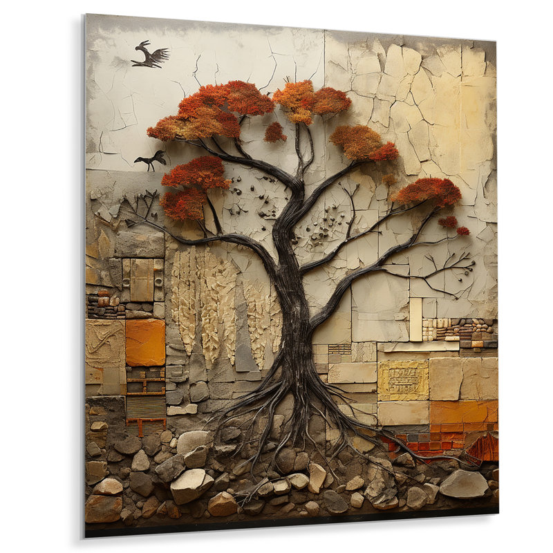 Baobab Tree Collage II, H 32 po x l 16 po x P 1 po
