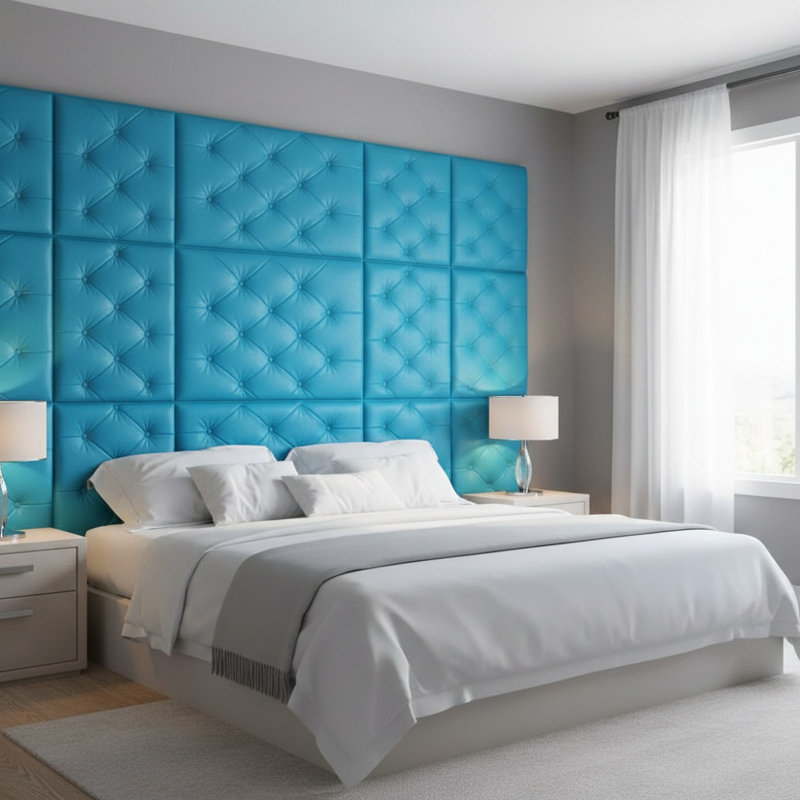 1 Pcs auto-adhésif 3D épaississant autocollants muraux facile à installer en cuir éponge coussin anti-collision doux pour le chevet de la chambre à coucher