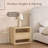 Hanzel Modern Minimalist Nightstand With Textured Finish & Open Storage Shelf-501094113