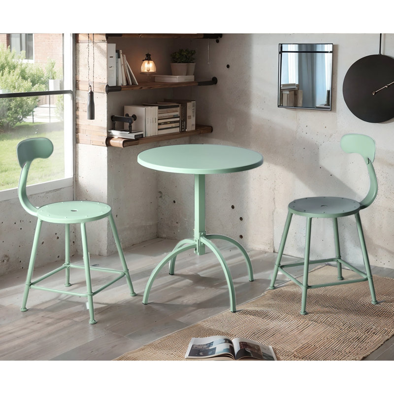 Shloak Round Metal Outdoor , 23.62'' in. W 23.62'' in. D, Green