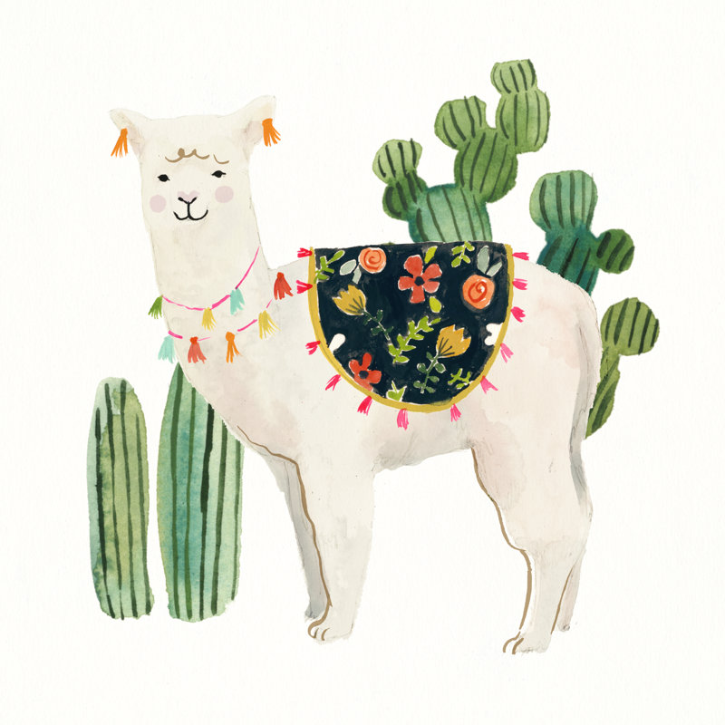 Sweet Alpaca VI by Victoria Borges - Wrapped Canvas Painting, 30cm H x 30cm W