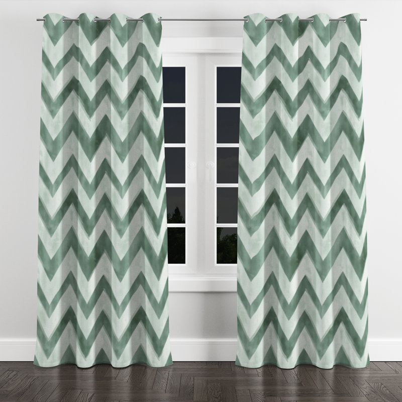 Rideaux de fenêtre Modern - rideau à œillets scandinave Baldrick - 1 panneau, L 52 po x L 90 po, Œillets argentés