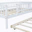 Wood Daybed with Trundle and Fence Guardrails-657603964-657603955