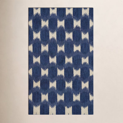 Chiara Navy Beige Hand-Tufted Wool Rug