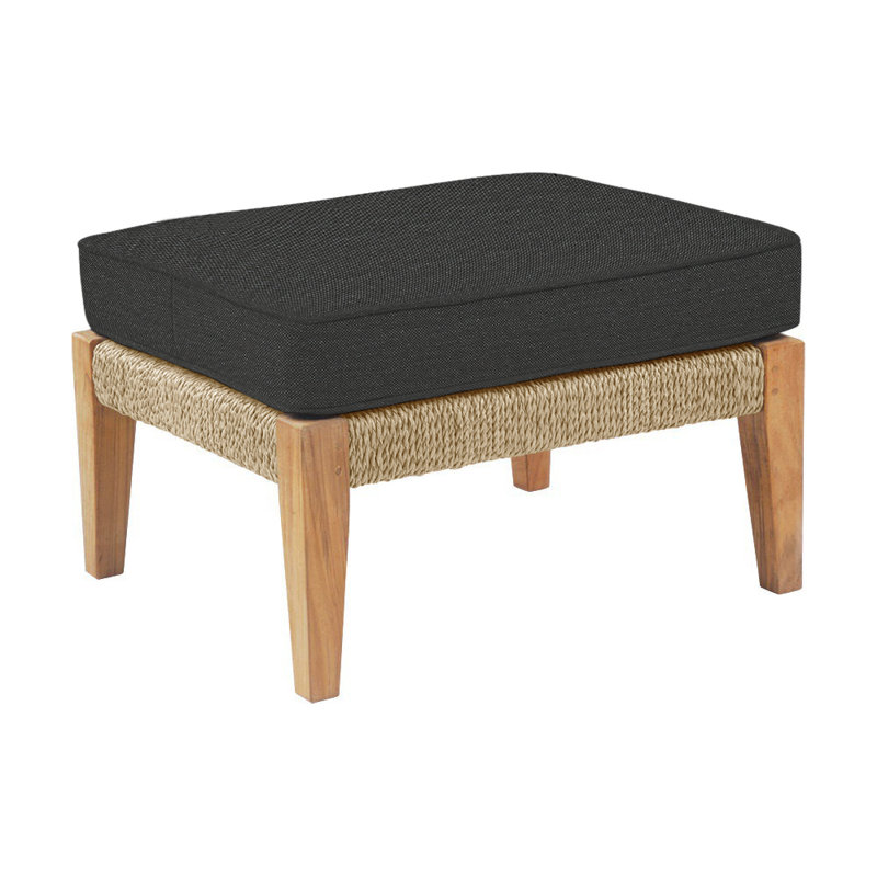 Hadley Outdoor Ottoman, Hadley Natural Rope, Perigold Ishi Anthracite
