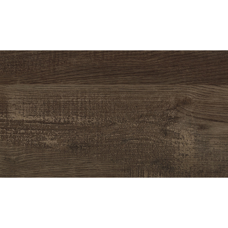 Lit double rustique au fini brun rustique, chambre à coucher en bois avec tête de lit, rails et sommier