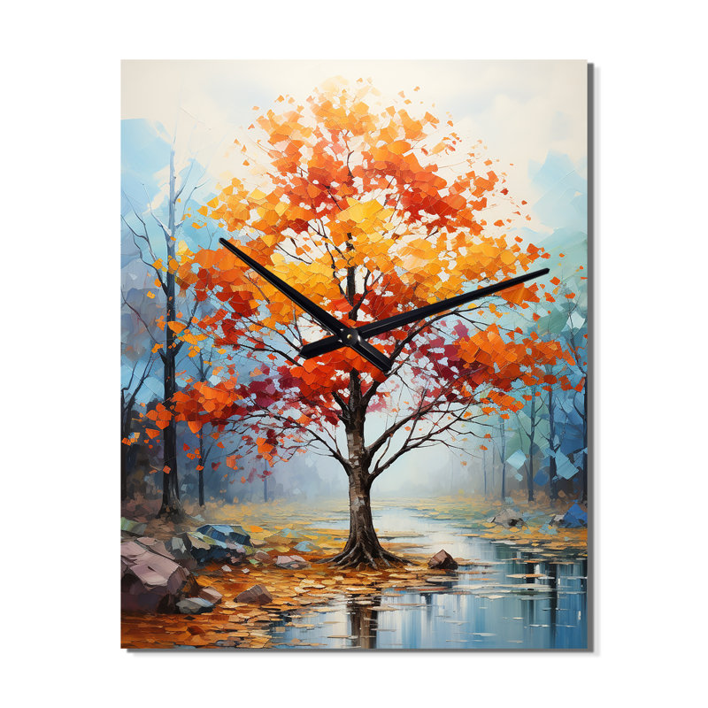 Alive Colours Maple Trees I - Tree Maple Modern Wall Clock, Medium