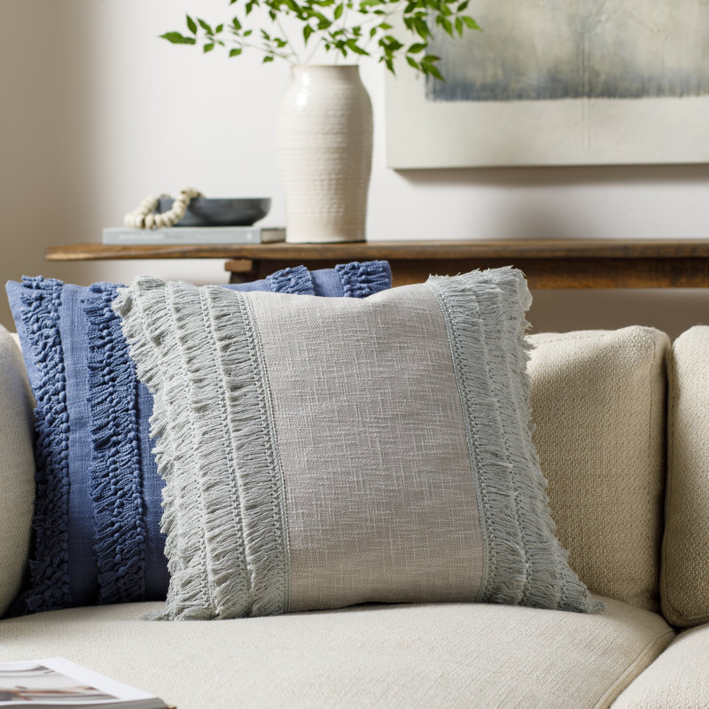  Pillow Cover & Insert Throw Down, 18" x 18", Light Gray