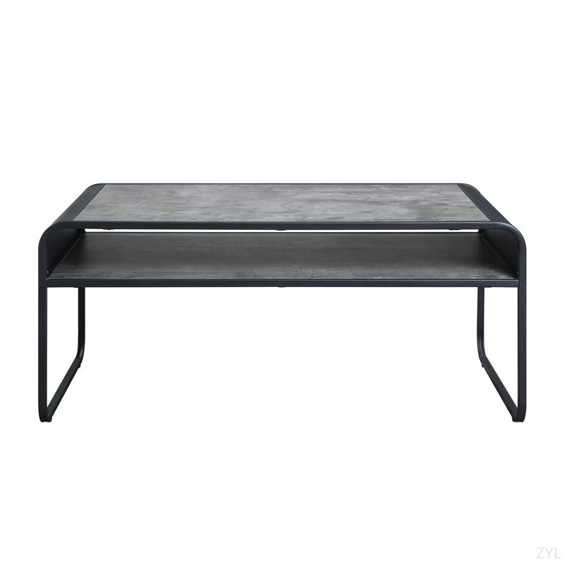 Table basse en béton gris et noir
