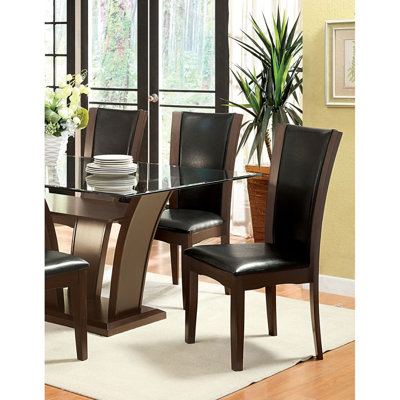 Style Comfort Contemporaniuniu 2 pièces Chaises d'appoint en cuirette brun foncé