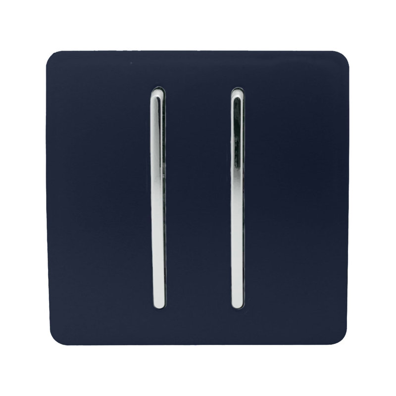 Trendi Switch 2 Gang Retractive Home Automation Switch, Navy