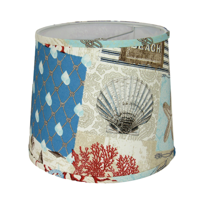 Abat-jour tambour avec bordure auto Coastal, H 10 po x l 12 po x P 12 po
