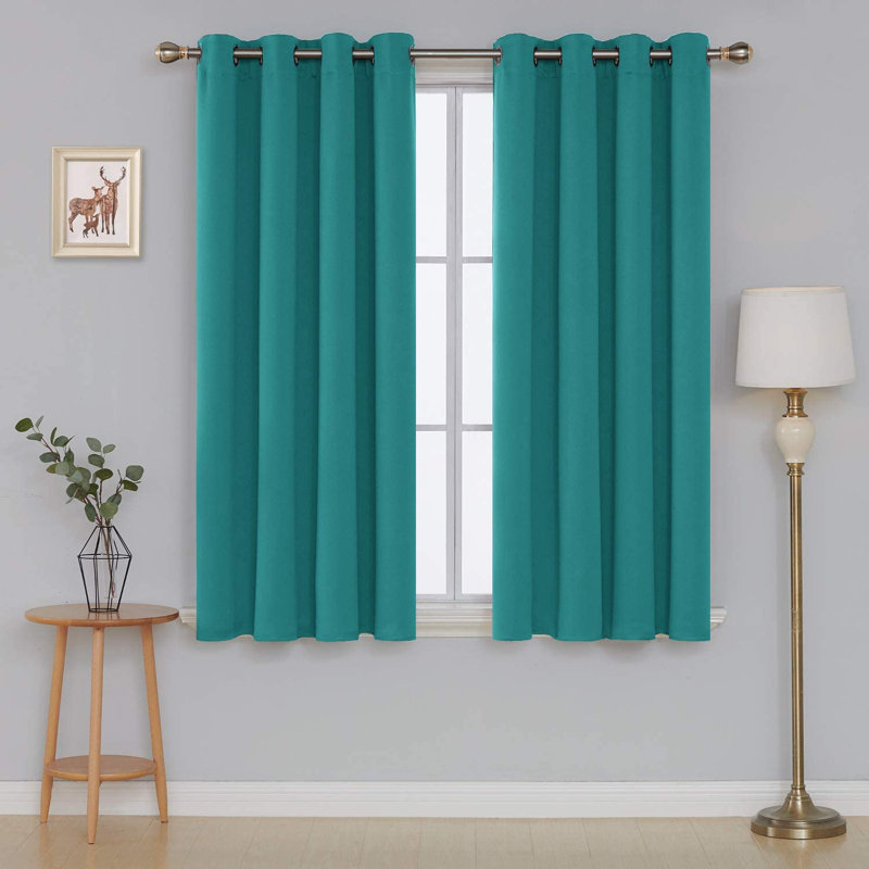 Borunda Room Darkening Curtain Single Panel, 52" W x 63" L, Turquoise