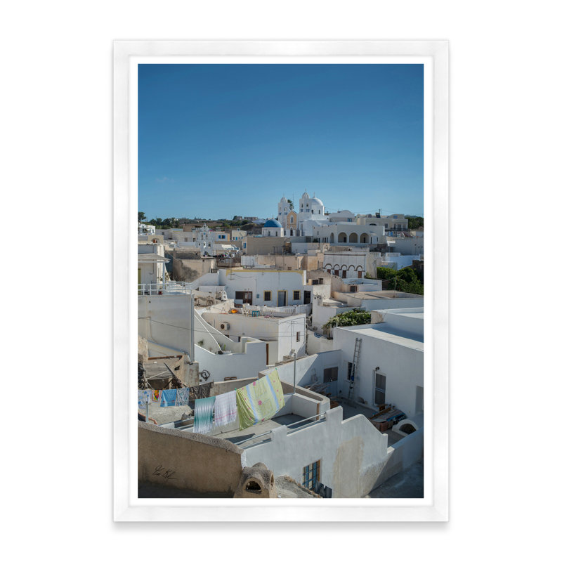 Megalohori Rooftops I, Cadre blanc, H 42 po x l 29 po x P 1,5 po
