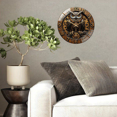 Horloge murale Steampunk Owl