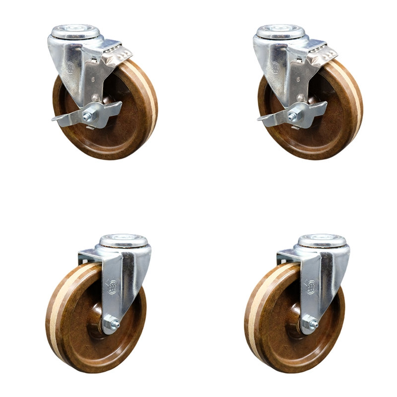 4 Piece High Temp Phenolic Caster Set