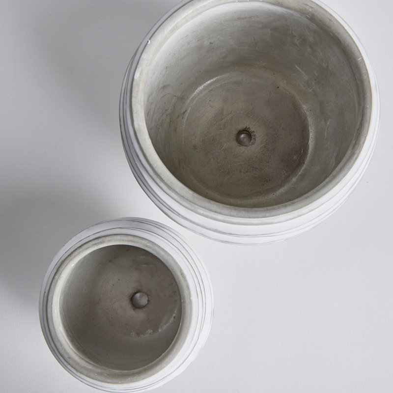 Falesia Handmade Planter, White, 6" H x 6" W x 3.75" D