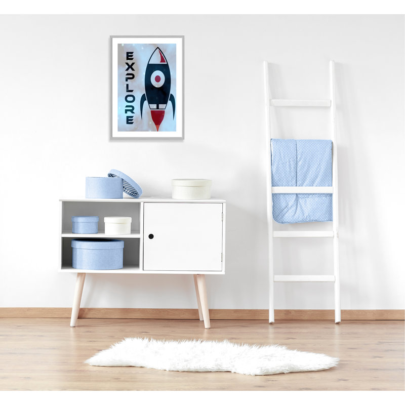 Explorer l’espace, H 35,5 po x l 25,5 po x P 1,19 po, Encadré de boîte argent