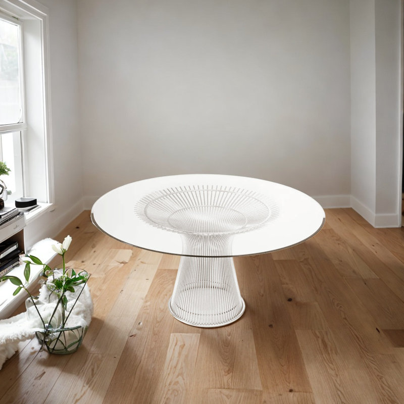 Garlene Round 39'' Dining Table, Silver