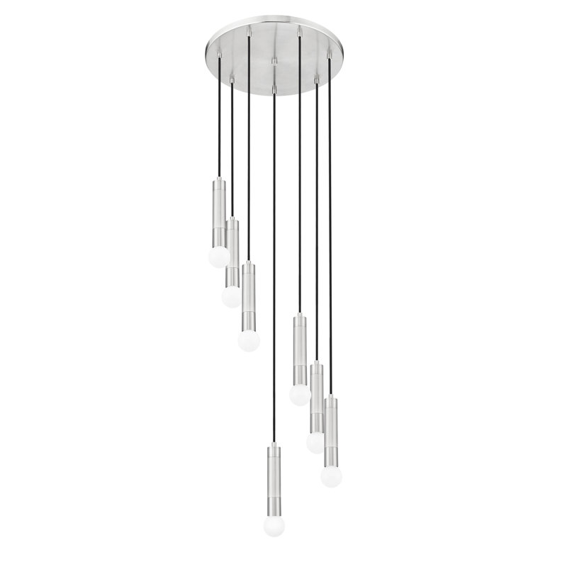 Lustre Lipman, Nickel brossé, 7 lumières