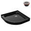 Base de douche 36 po x 36 po en acrylique noir brillant avec bonde de coin, bonde incluse-114639141