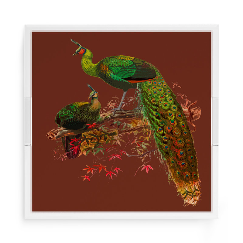 Plateau décoratif carré Family Pheasants, Rouille, L 15 po x P 15 po x H 2 po