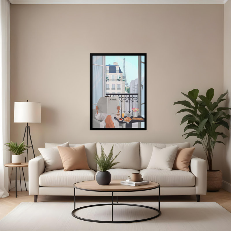 Classic Elegance "Paris Balcony" Framed Print Wall Art, 40" H x 30" W
