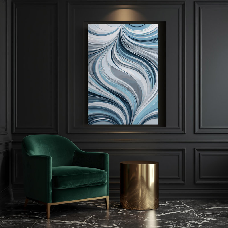 Art numérique sur toile, abstraction numérique 44, H 16 po x l 20 po