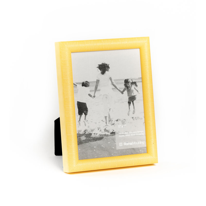 Cadre pour photo simple en bois embossé, 8" x 10", Jaune