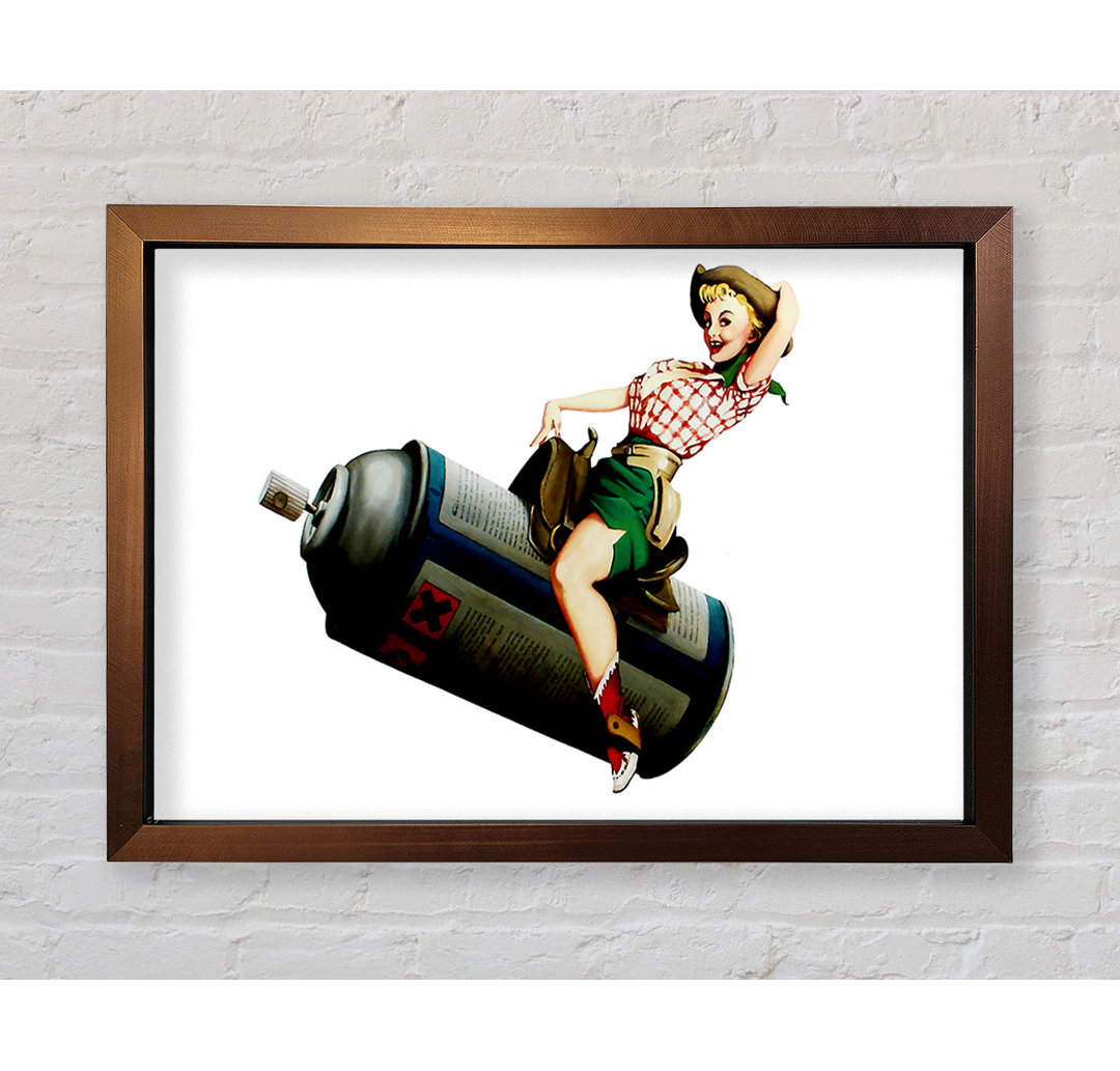 Spray Can Cowgirl Gerahmter Druck Wandkunst