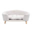 Structure de lit pour chien en velours côtelé surélevé pour petits chiens - Canapé moderne avec pieds en bois d'hévéa et coussin de soutien en mousse, beige